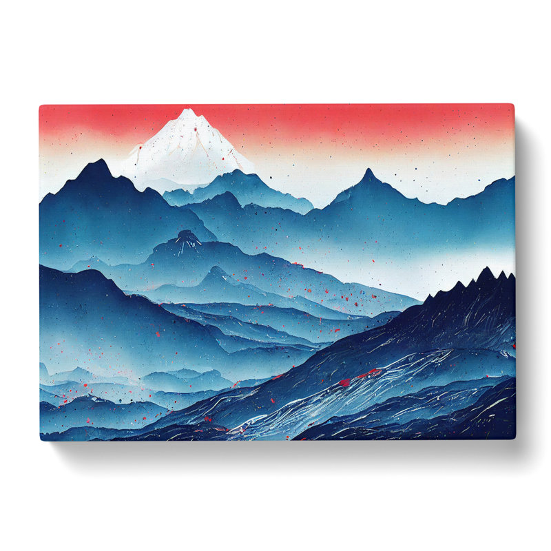 Intriguing Painted Mountains - Wrapped Canvas Print, 35cm H x 50cm W