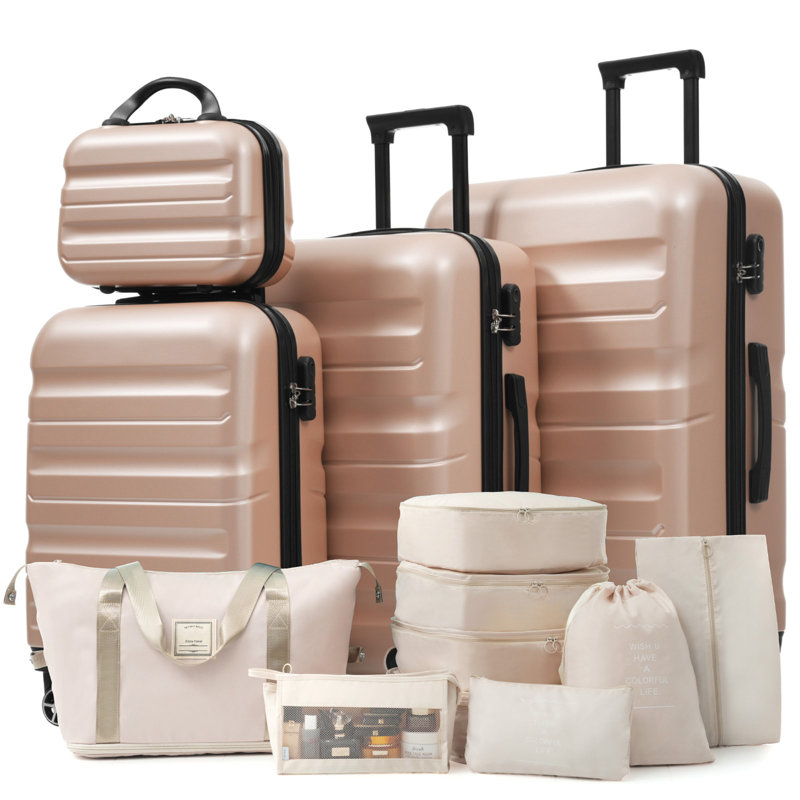 Ensemble de valises en plastique Hardshell - Valises légères et durables avec deux roues pivotantes