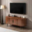 Meuble télé moderne avec meuble télé 47 po avec armoire de rangement à porte coulissante, centre de divertissement pour le salon, la chambre à coucher, le bureau, finition noyer | Idée cadeau-404672019