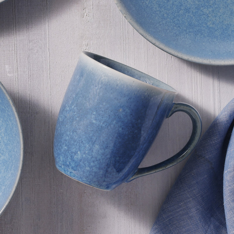 Noritake Colorwave Kiln Azure 4-Piece Place Setting, Service for 1