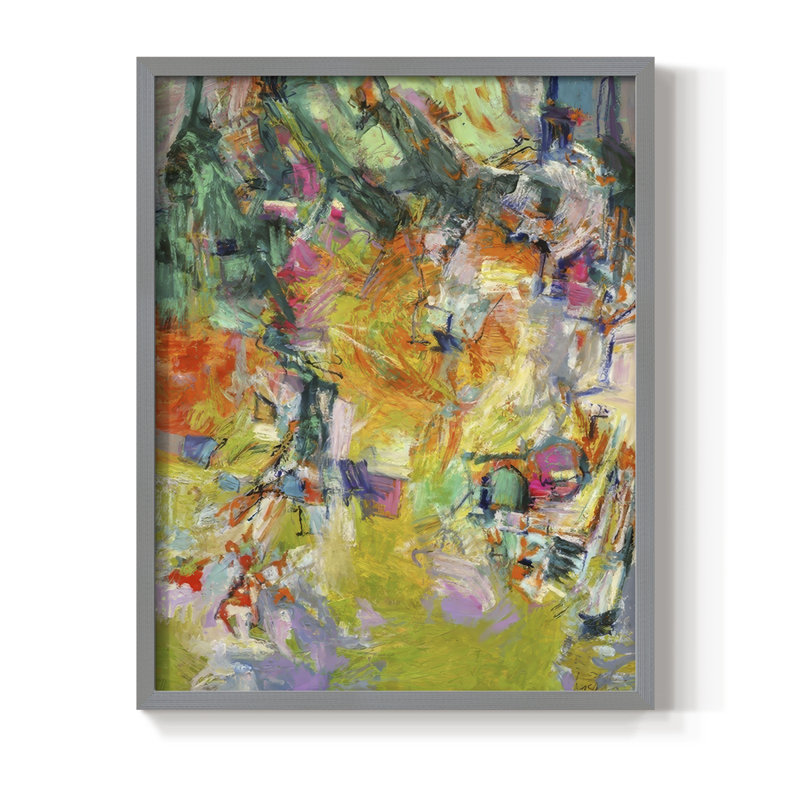 Syncopation III Framed Print - Solid Wood, Gray, 15" H x 12" W
