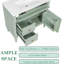 Meuble-lavabo simple 36 po avec lavabo en céramique élégant, armoire de rangement moderne imperméable avec 3 tiroirs-2092809654