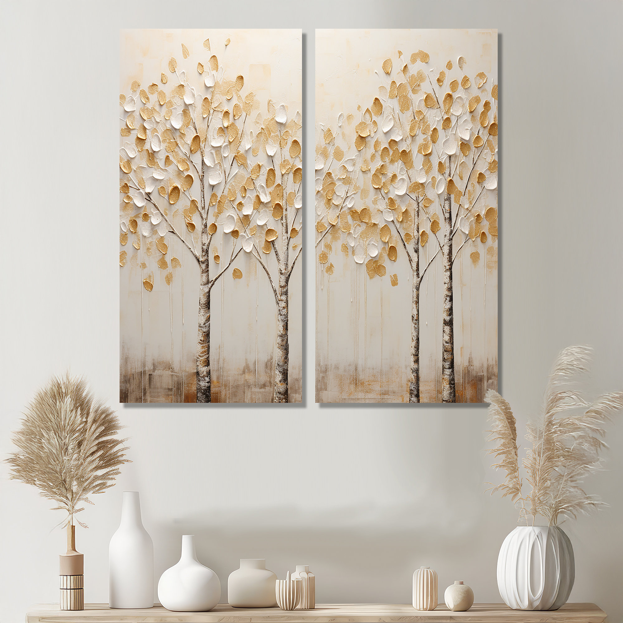 Red Barrel Studio® Beige Trees Harmony - Landscapes Trees Wall Art ...