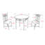 Richard 3Pc Dining Table Set And 2 Chairs, Black Metal, Leather Like Fabric