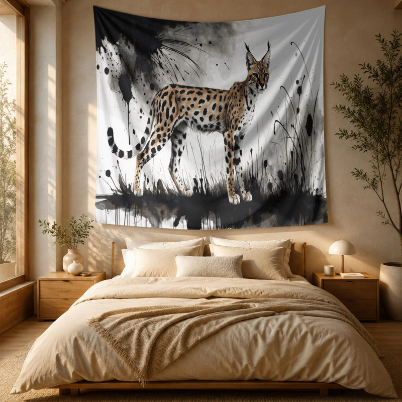 Tapisserie murale Wildlife Serval, 51 po x 60 po