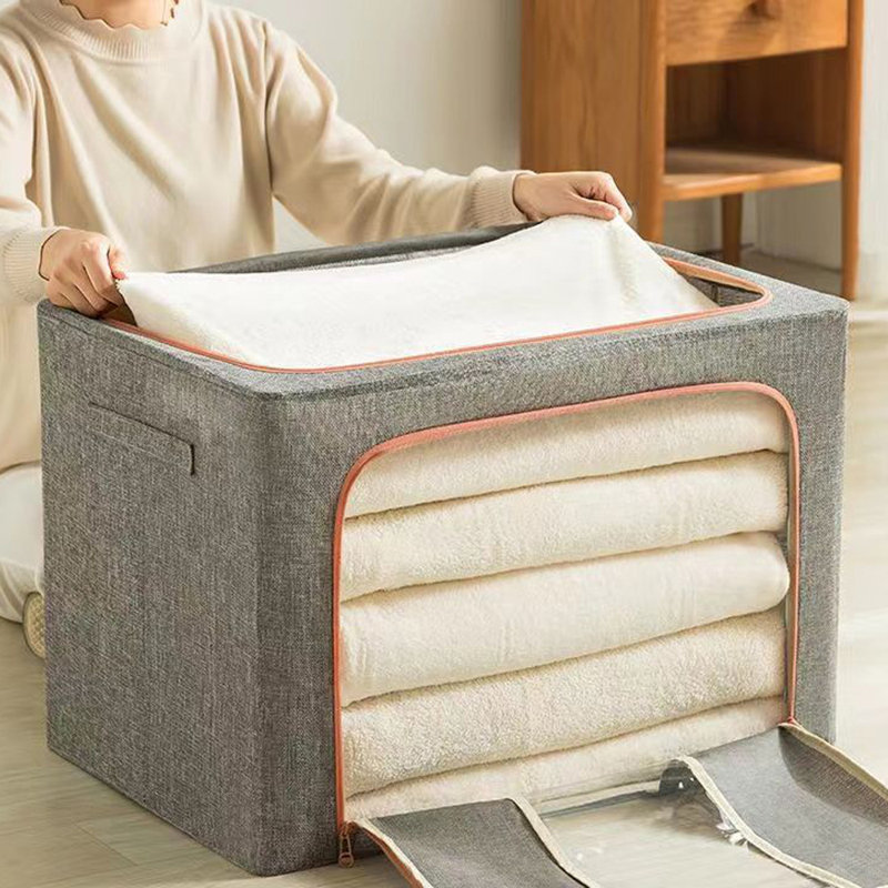 Bac de rangement en tissu Loxie, Gris