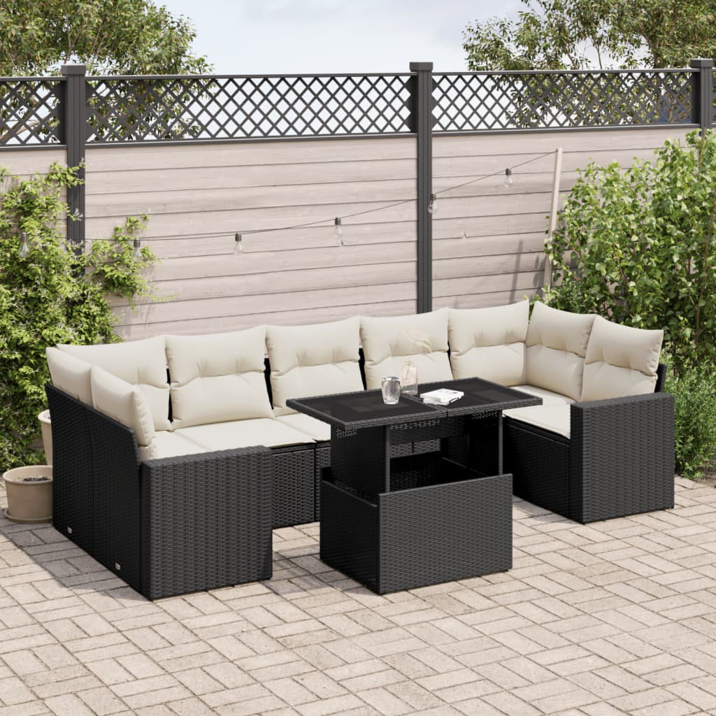 Vidaxl 8-Tlg. Garten-Sofagarnitur Mit Kissen Braun Polyrattan