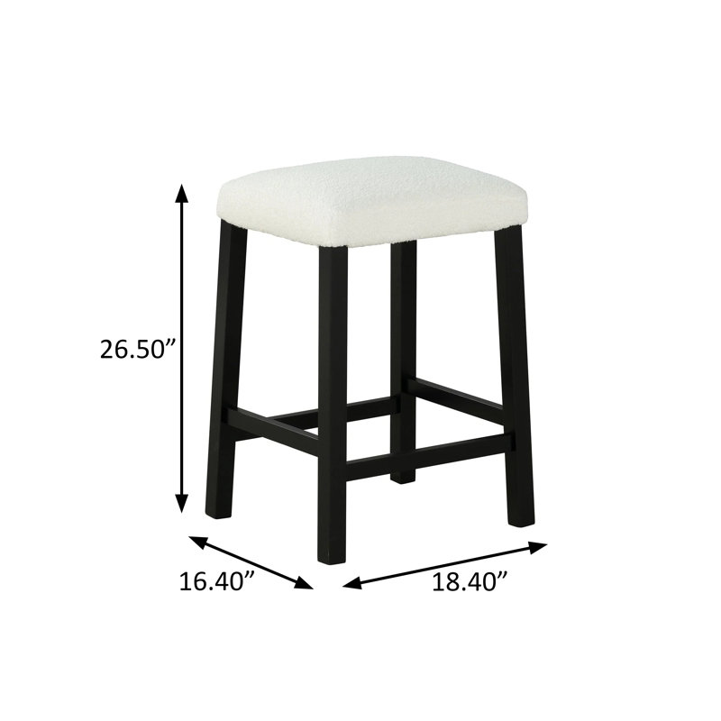L 36,4 po et l 18,4 po transitionnel 3 pièces Comptoir Ht. Ensemble de table avec USB, noir / blanc / ivoire