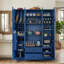 Grand garde-manger de 53,2 po x P 17,7 po x H 71 po avec 11 tablettes réglables et 6 supports à vin-423806134