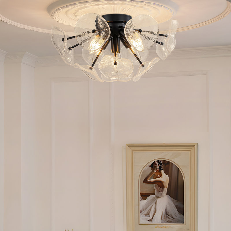 Lustre encastré 5 lumières , Noir mat