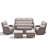 6-Piece Outdoor Wicker Patio Conversation Set With Swivel Chairs And Coffee Table-1008730650-1008730645