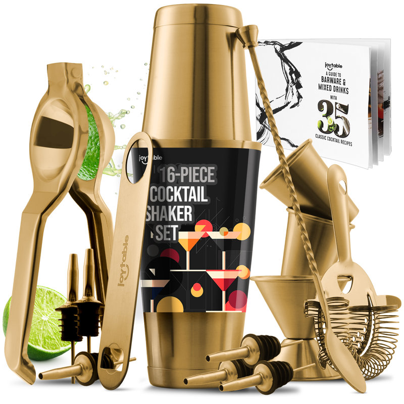 Stainless Steel Bar Tool Set, Gold