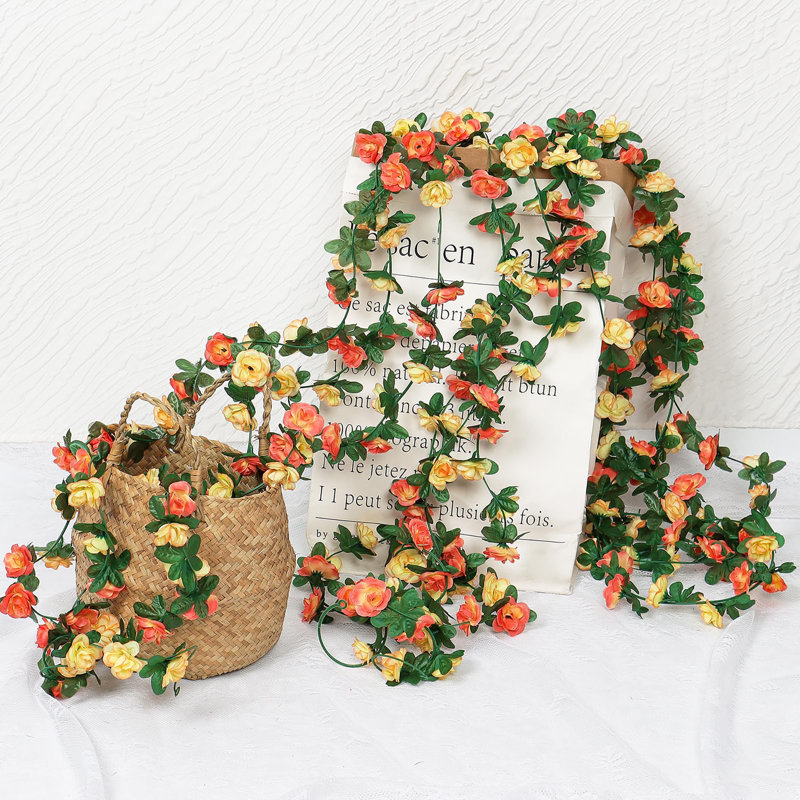 Paquet de 9 guirlandes de fleurs artificielles, Champagne