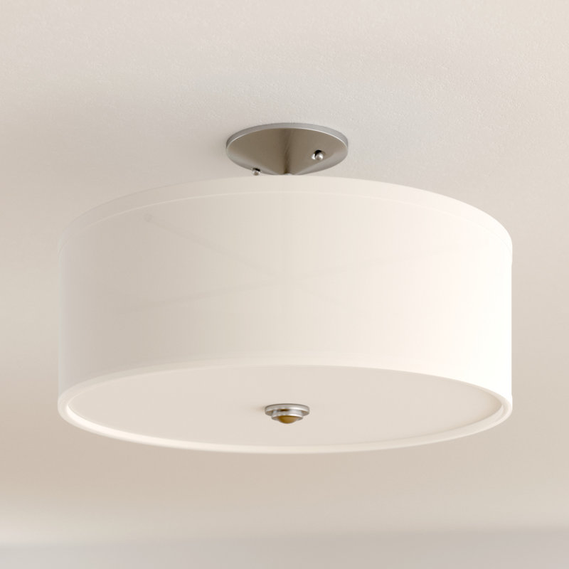 Plafonnier semi-encastré 3 lumières 18 po Hopedale, Nickel brossé