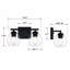 Luminaire de meuble-lavabo moderne 2 lumières l 16 po noir mat avec abat-jour en verre transparent-131094063-131094067