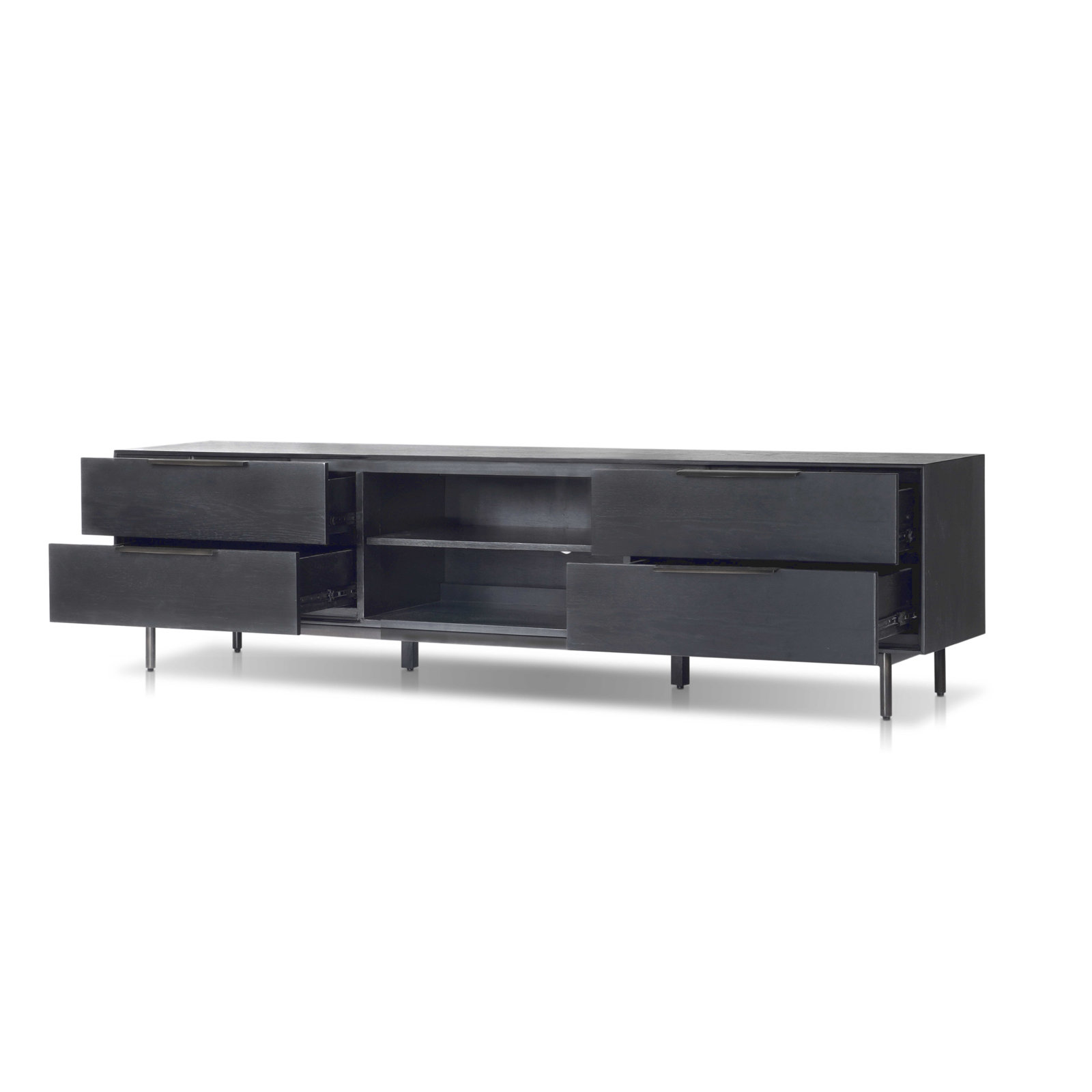 Ellis 76" Mahogany TV Stand, Black