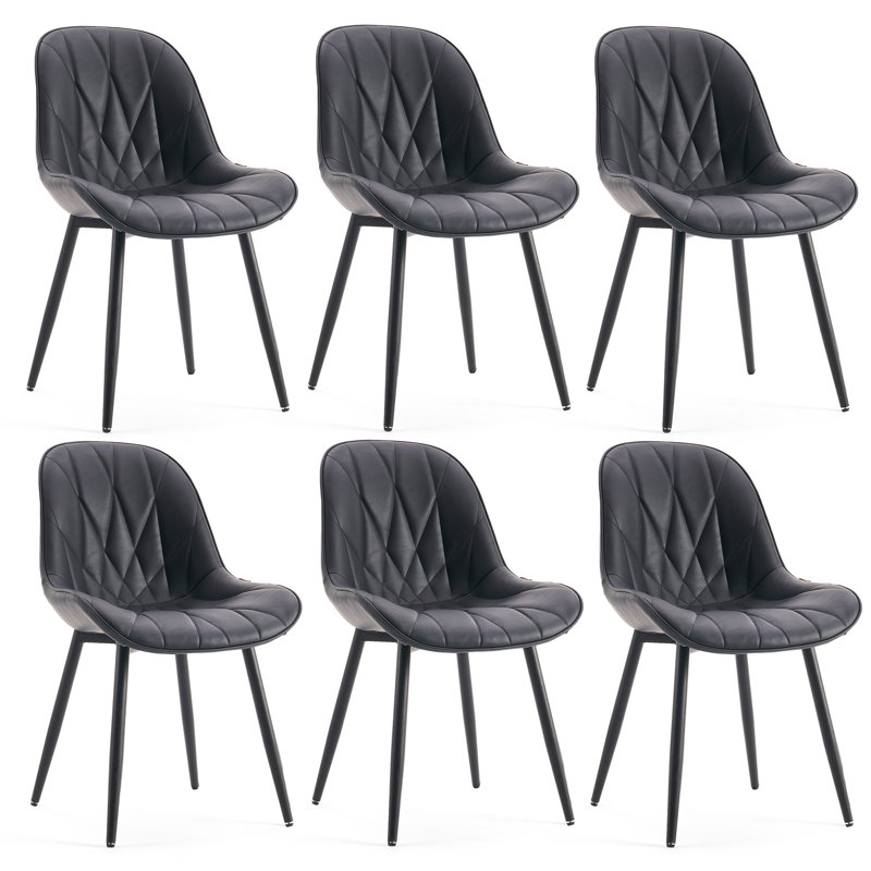 Chaise d'appoint rembourrée en similicuir Chardee, Noir