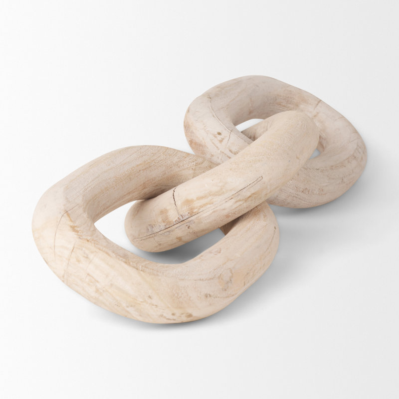 Grand maillon de chaîne en bois Artemi, Blond, 2" H x 21" W x 9.5" D