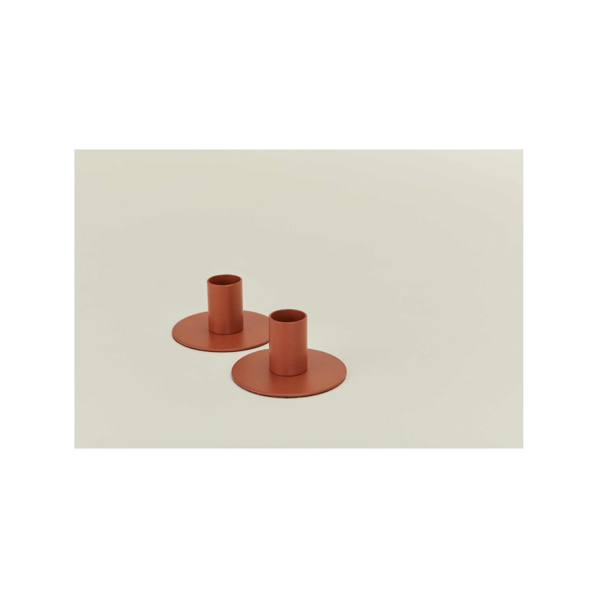 Essential 1.5'' H Stainless Steel Tabletop Candlestick, Terracotta