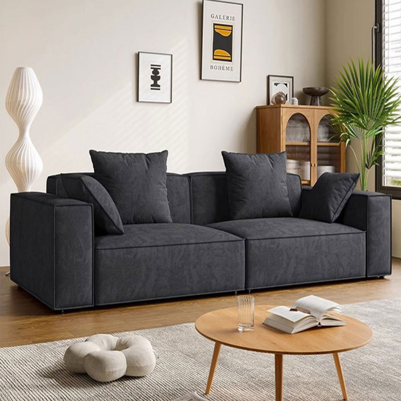 Canapé modulaire 86,61 po 100% polyester, Noir, noir, noir, noir
