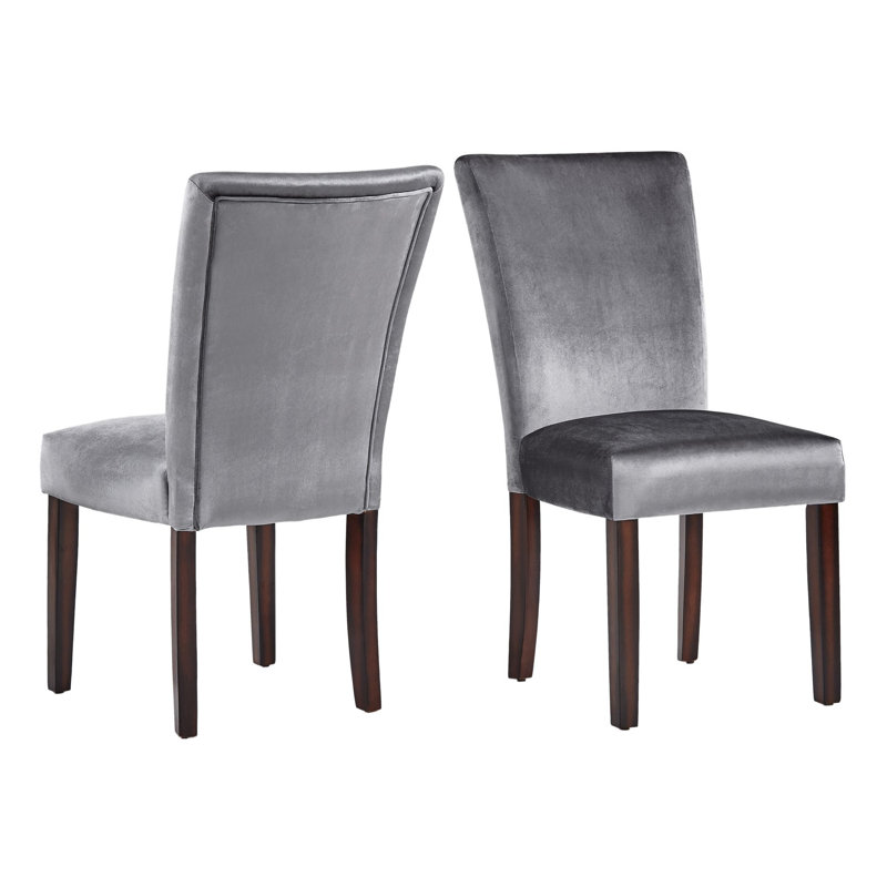 Chaise d'appoint rembourrée Lancaster, Velours bleu acier