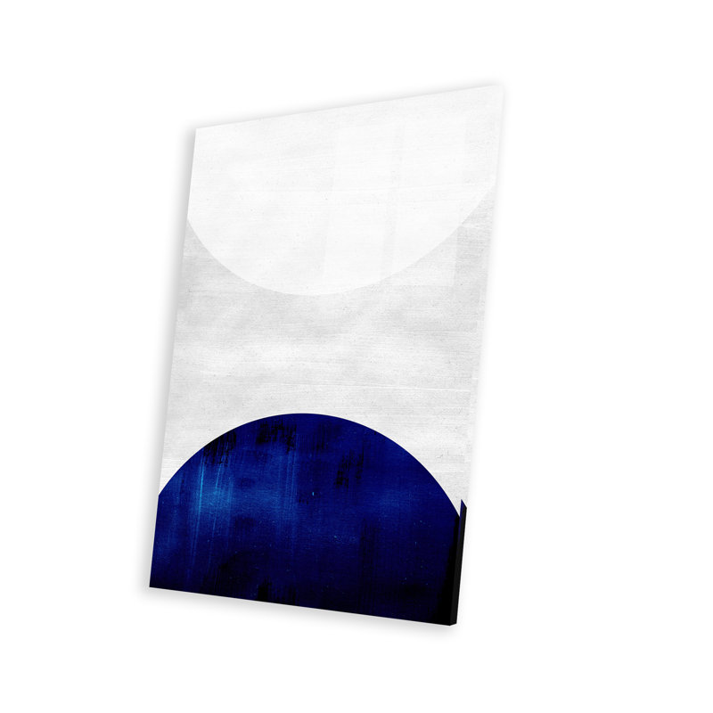 Blanc et cobalt imprimé sur verre acrylique, H 24 po x l 16 po x P 0,25 po