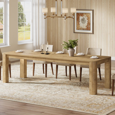 78.7-inch Long Dining Table For 6-8, Large Farmhouse Kitchen Table With Rounded Edges For Kitchen & Dining & Living Room