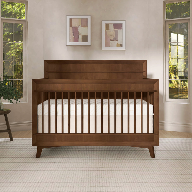 Lit de bébé 4-en-1 Evolur Loft Antilia Mid-Century, Walnut