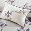 Édredon 8 pièces en coton pourpre très grand / taupe - rembourrage imprimé floral avec 2 taies décoratives européennes, coussins décoratifs, lavable à la machine-130164526