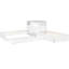 Lit plateforme simple en L avec lit gigogne, armoires de rangement, bureau et lumière DEL - Lit d'angle peu encombrant, blanc-1820257802
