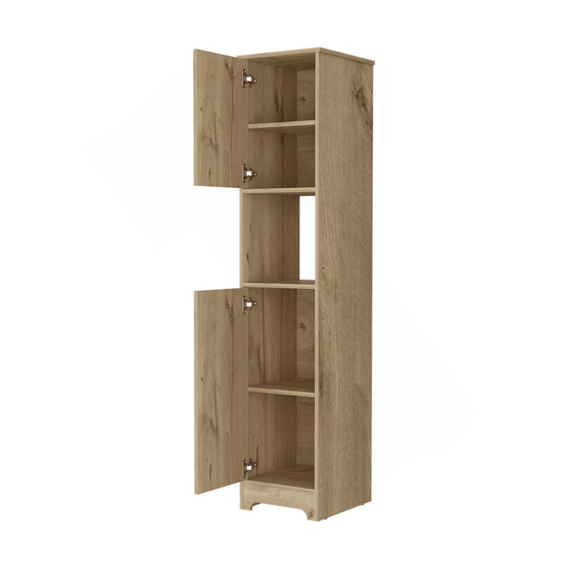 Armoire à linge en chêne clair Brighton, Beige