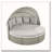 Patio Furniture Round Outdoor Sectional Sofa Set Rattan Daybed Two-Tone Weave Sunbed with Retractable Canopy-484796085