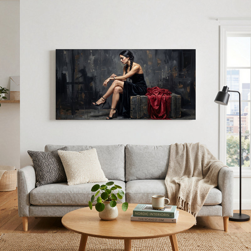 «Dark Elegance», ensemble de 1 reproduction d'art sur toile, L 40 po x H 20 po, Wrapped Canvas