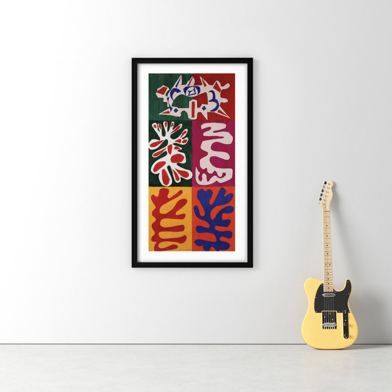 Panel With Mask 1947 by Henri Matisse, Black Framed Paper, 44" H x 25" W