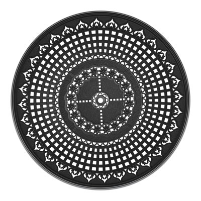 Table de salle à manger d'extérieur moderne 47,24 po noire, en aluminium, avec trou de parasol compatible, parfaite pour le patio, la salle à manger