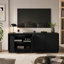 Meuble télé, buffet avec 4 portes de rangement, console multimédia en panneaux de particules de bois avec passe-câbles-460094384
