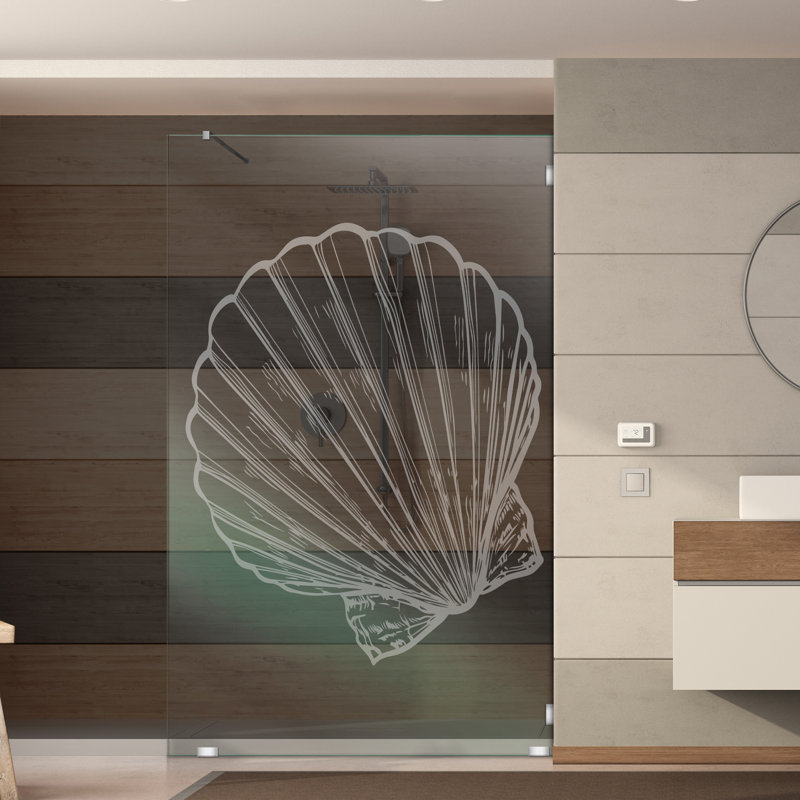 Écran de douche en verre trempé de 24 po x H 75 po avec traitement d'intimité durable givré