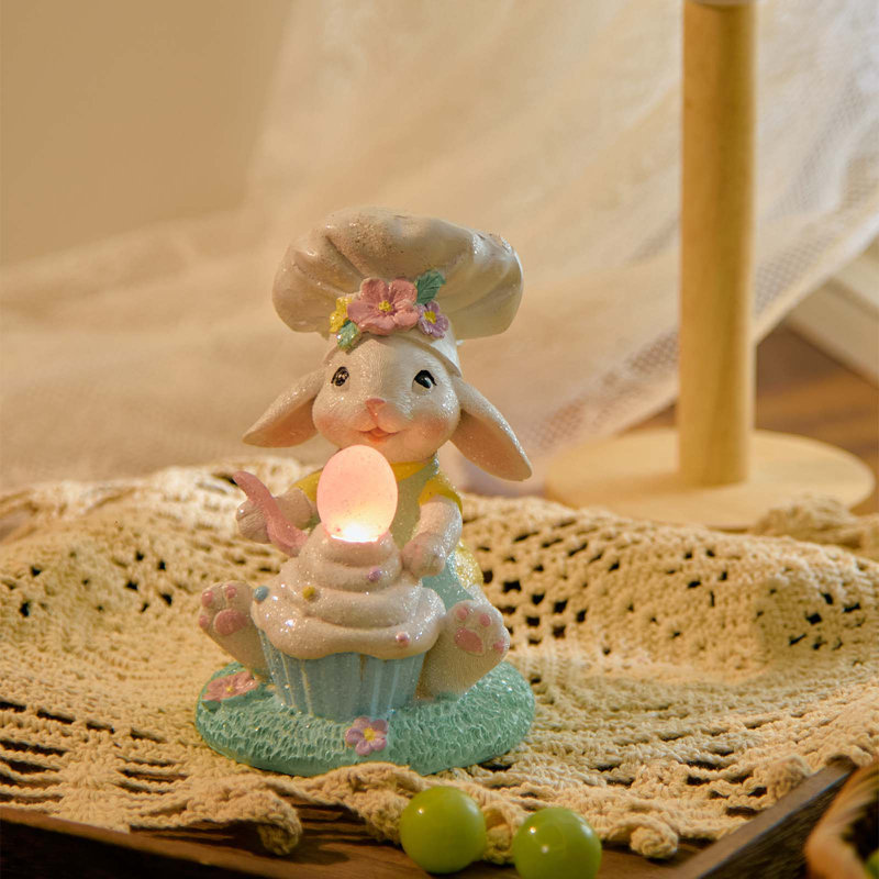 Statues de lapin de Pâques, résine, décorations de lapin, printemps, figurines faites à la main