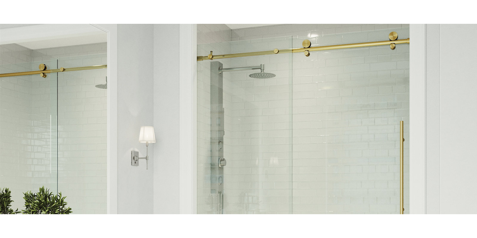 Elan E-Class Frameless Sliding Tub Door, Matte Gold