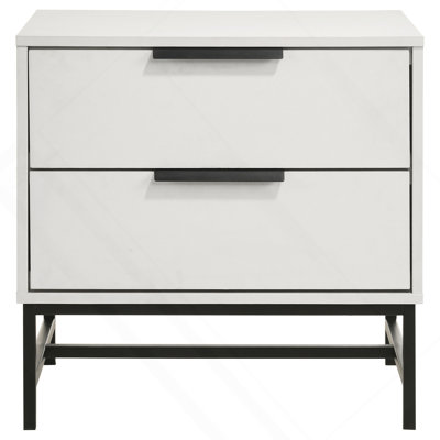 Yountville White 2-Drawer Nightstand Bedside Table