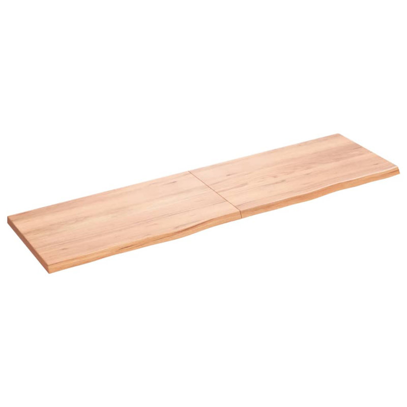 Azriah 180cm Solid Wood Bathroom Vanity Top, Light Brown