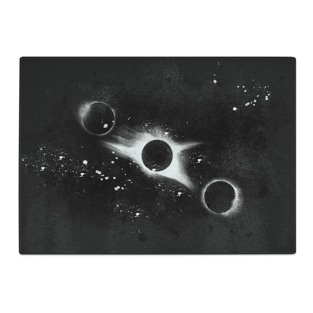 Tempered Glass Total Eclipse of the Moon Paint Splash Chopping Board