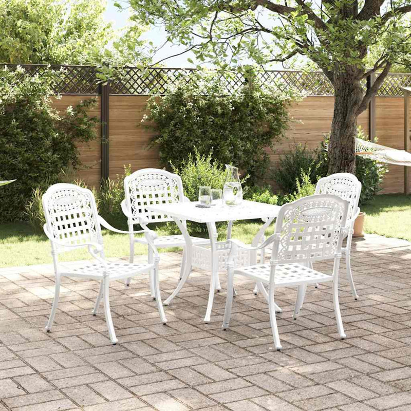4 - Person Patio Dining Set Square Table, White