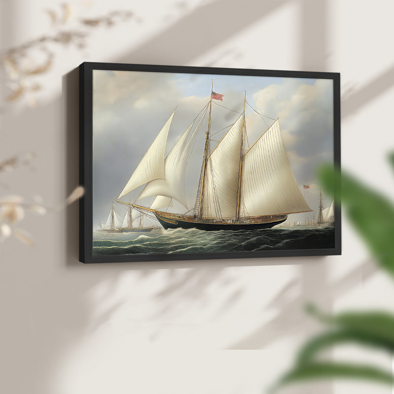 Série nautique-Cxxiii - reproduction encadrée - réarmable, H 22 po x l 28 po, Noir, noir, noir, noir