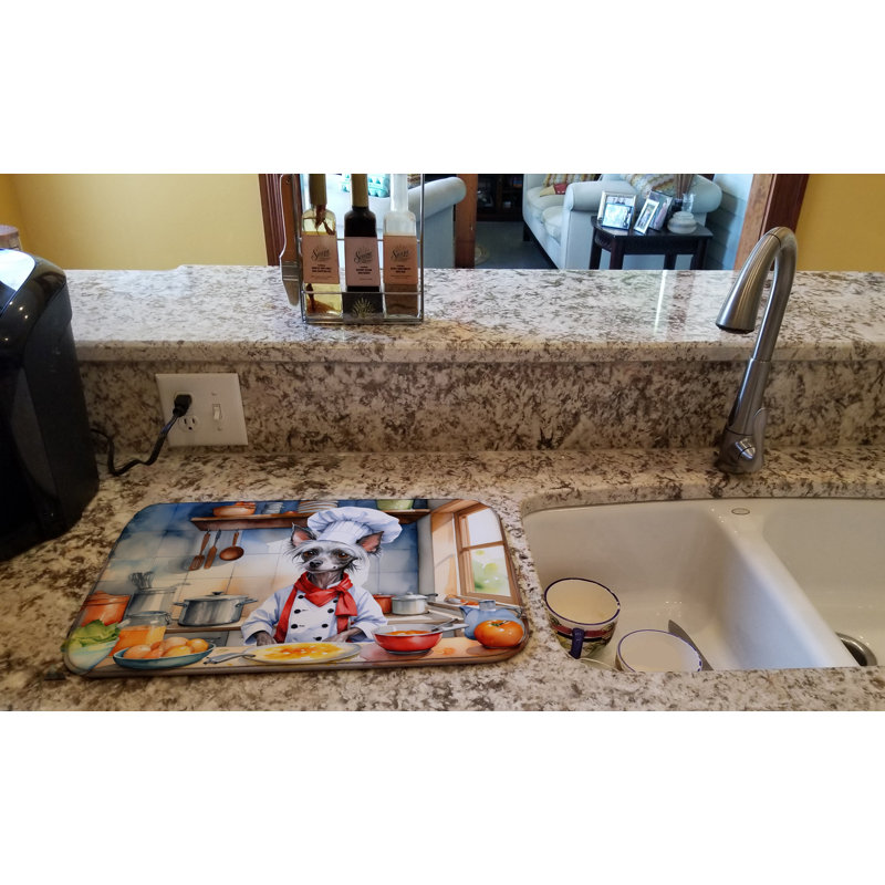 Chinese Crested The Chef Dish Drying Mat