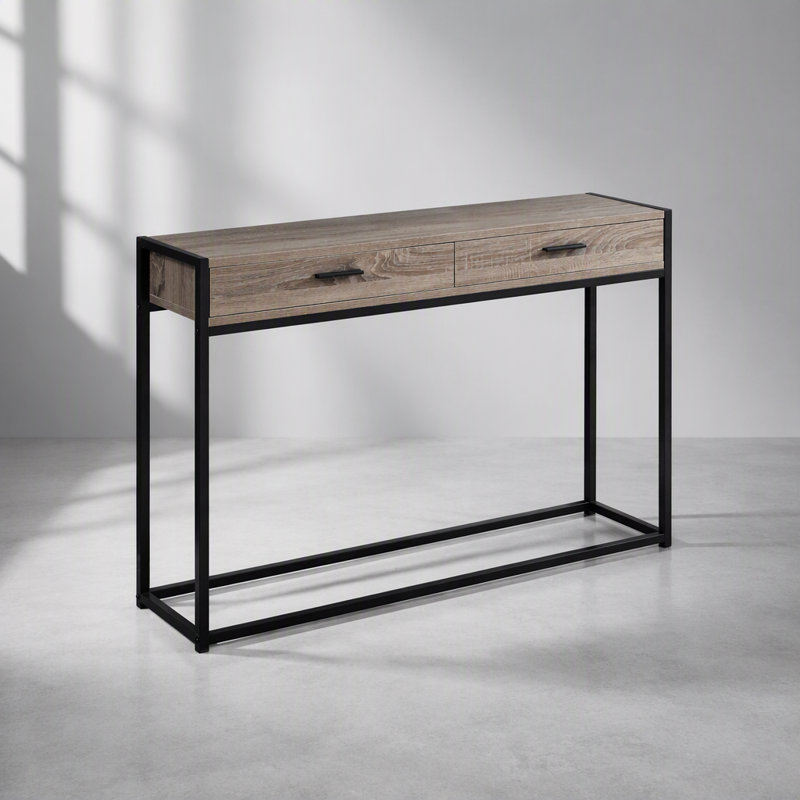 Console contemporaine étroite avec tiroirs de rangement, parfaite pour le vestibule et les petits espaces