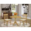 L'ensemble 3 pièces de table et chaises de cuisine contient une table de salle à manger ronde avec Dropleaf et 2 chaises de salle à manger rembourrées en tissu de lin, 42 x 42 pouces, chêne-566760977-633795289-633795293