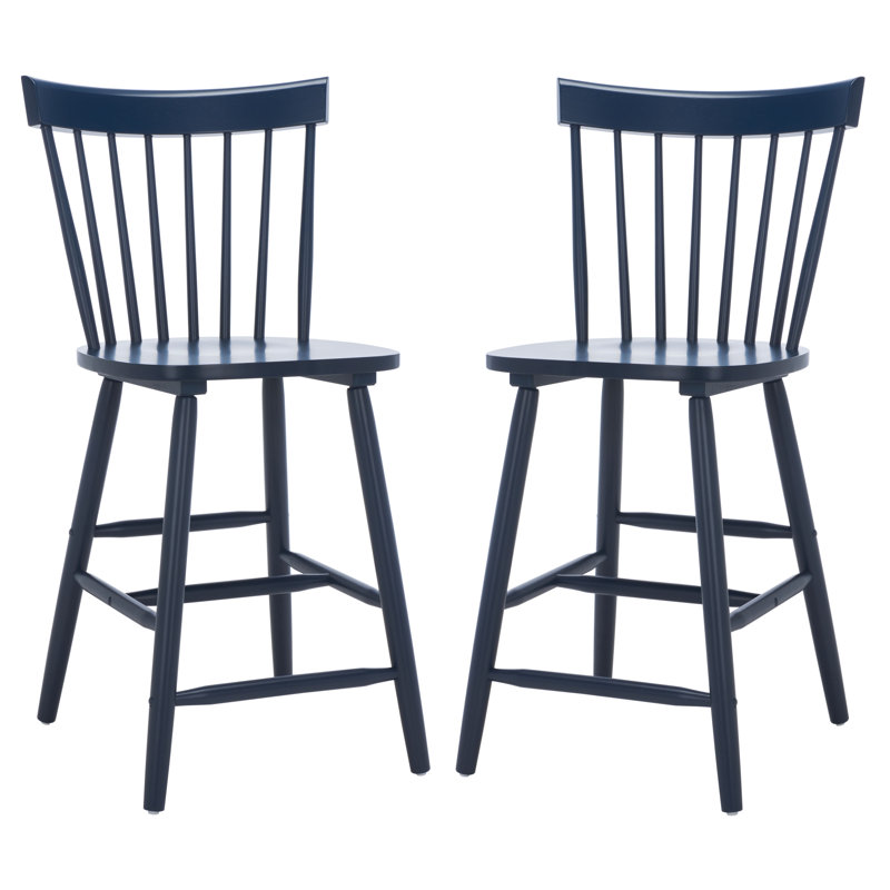 Solid Wood Counter Stool, Counter Stool (61cm Seat Height), Navy