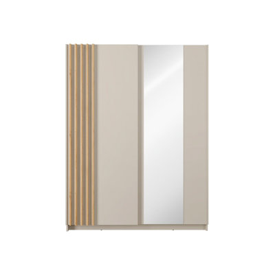 2 Door Glass and Steel Wardrobe