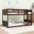 Twin Over Twin Floor Bunk Bed With Guardrails And Slats-1332562704